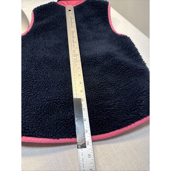 J Crew Kids Silky Warm Plush Sherpa Fleece Pink Satin Preppy Gold Tone Vest 8 - Picture 7 of 8